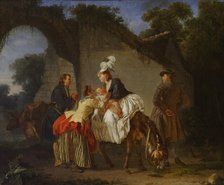 Farewell To The Wet Nurse, 1776-77. Creator: Etienne Aubry.