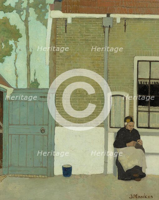 Woman in front of her house, 1914.  Creator: Jan Mankes.