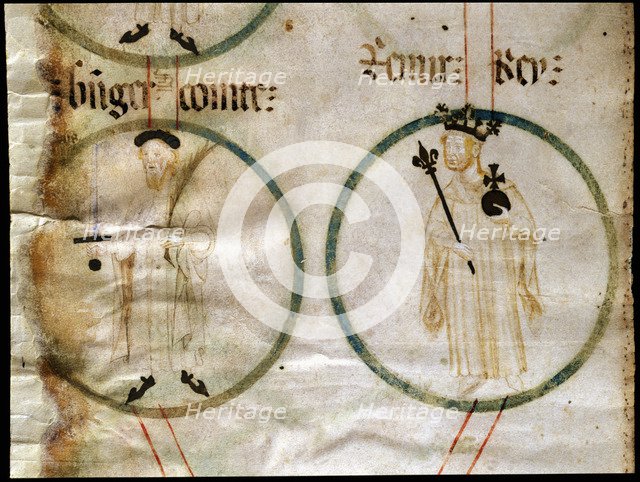 Ramón Berenguer III 'El Grande' (1082-1131), count of Barcelona and Ramiro II 'El Monje' (1080-11…