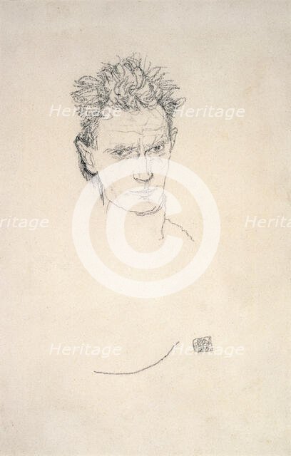 Self-portrait in uniform, 1916. Creator: Schiele, Egon (1890-1918).