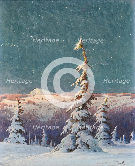Winter night in the Black Forest, . Creator: Hauptmann; Karl (1880-1947).