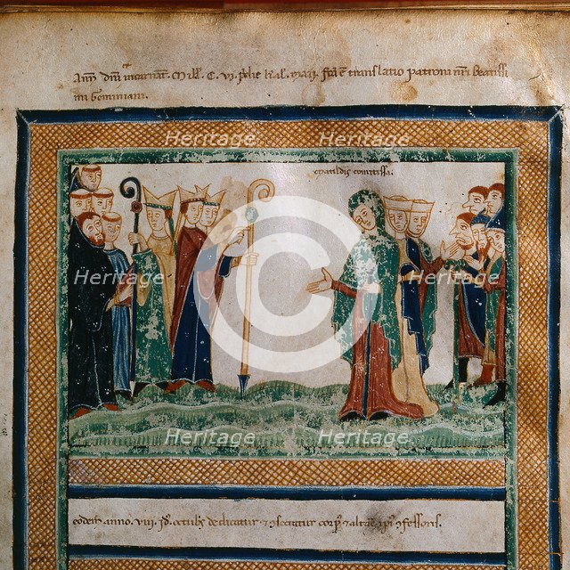 Matilda of Tuscany (From: Vita Mathildis di Donizone di Canossa), Between 1111 and 1115. Artist: Donizone di Canossa (active Early 12th cen.)