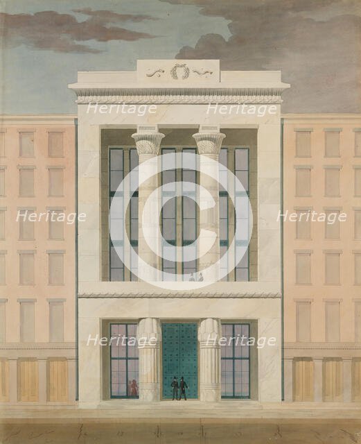 American Institute, New York City (front elevation), 1834-35. Creator: Alexander Jackson Davis.