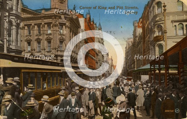 Corner of King and Pitt Streets, Sydney, New South Wales, Australia, c1917. Artist: Unknown