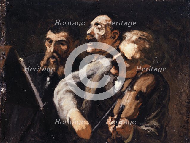 Trio d'amateurs, between 1863 and 1867. Creator: Honore Daumier.