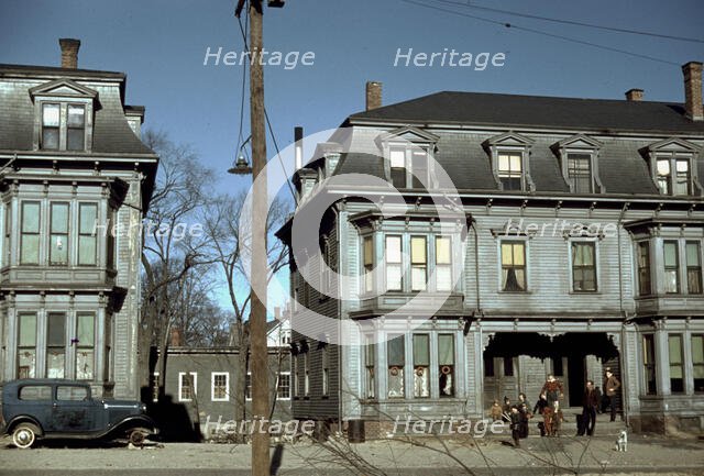 Children in the tenement district, Brockton, Mass., 1940. Creator: Jack Delano.