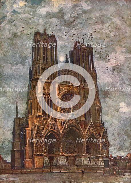 'La Cathedrale de Reims', 1917. Creator: Charles-Jules Duvent.