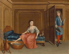 Lady Undressing for a Bath, c. 1730/1740. Creator: Gerardus Duyckinck.