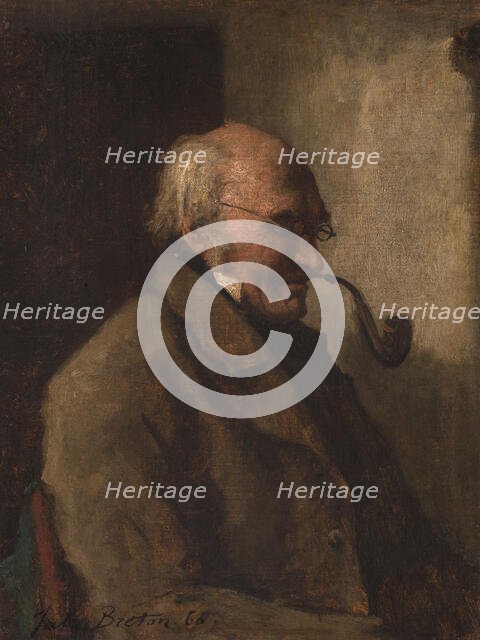 L'homme à la pipe, 1860. Creator: Jules Breton.