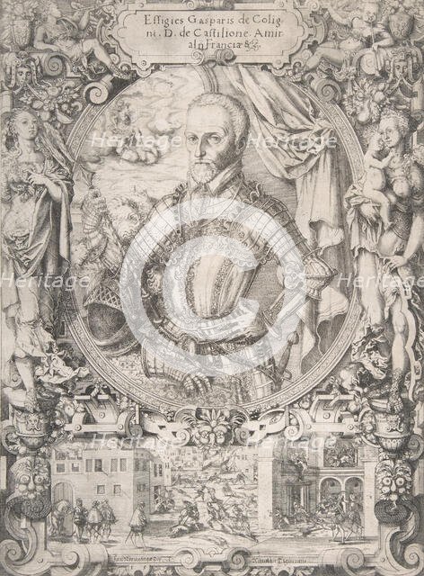 Gaspard de Coligny, Admiral of France, 1550-91. Creator: Jost Ammon.