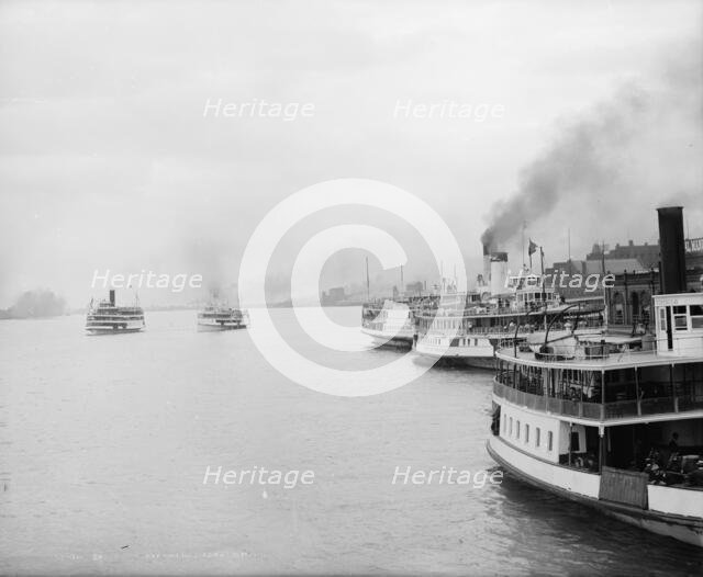 Excursion steamers, Detroit, Mich., between 1900 and 1908. Creator: Unknown.