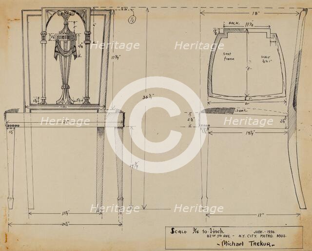 Side Chair, 1936. Creator: Michael Trekur.