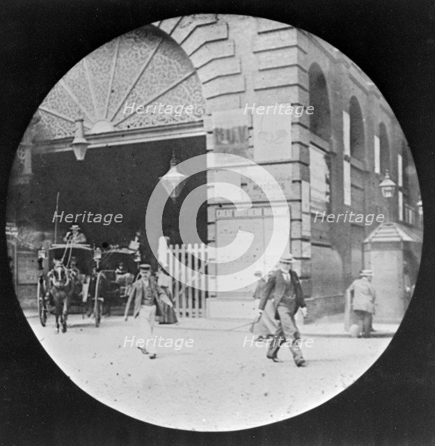 People and horse drawn vehicles in Ludgate Hill, City of London, c1909. Artist: Unknown