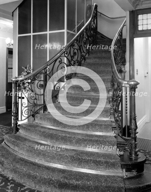 Staircase at the White Hall Hotel, Bloomsbury Square, London, 1980. Artist: Paul Barkshire