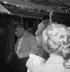 Portrait of James P. (James Price) Johnson and Marty Marsala, Riverboat on the Hudson, N.Y., 1947. Creator: William Paul Gottlieb.