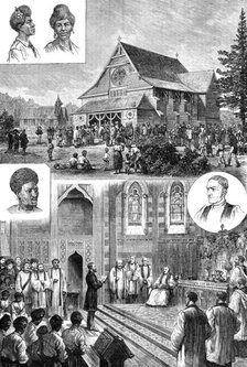 Consecration of the Bishop Patteson Memorial Church (St. Barnabas), Norfolk Island, 1881. Creator: Unknown.