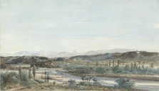 Landscape with a river valley in the South of France, 1861. Creator: Henri-Joseph Harpignies.