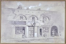 View of Salem Chapel and a tobacconists in Fitzroy Square, London, 1853.               Artist: Anon