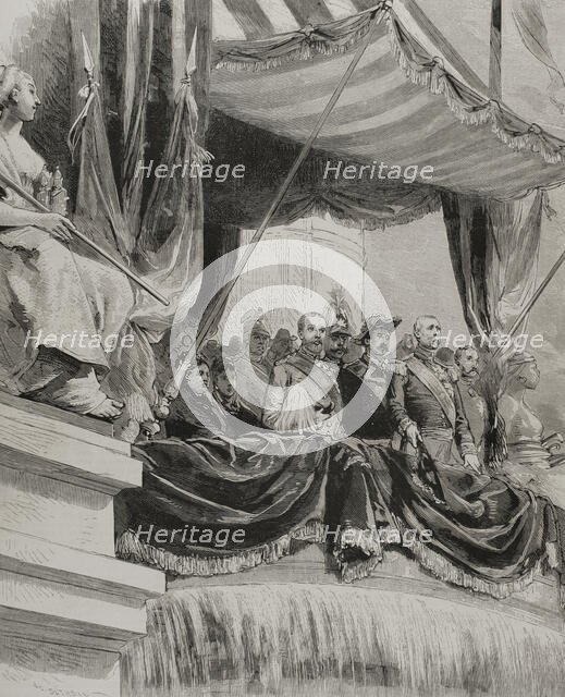 Marshal Patrice de Mac Mahon at the opening of the Paris Exposition on May 1, 1878.  Creator: Unknown.