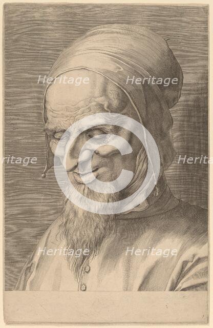 Head of an Apostle with Beard and Cap, 1597. Creator: Aegidius Sadeler II.