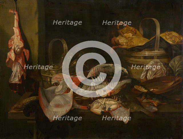 Still life with Fishes, 1660. Creator: Beijeren, Abraham Hendricksz, van (1620/21-1690).