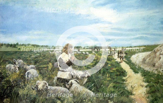 Stonehenge landscape, c2500BC, (c1990-2010). Artist: Ivan Lapper.