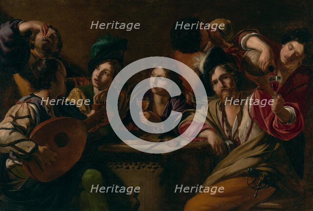 A Drinking and Musical Party, about 1615-1620. Creator: Bartolomeo Manfredi.