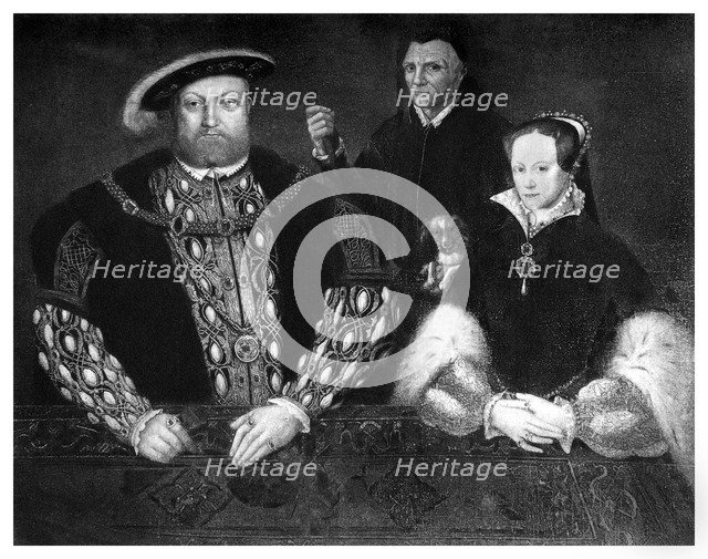 Henry VIII, Princess Mary and William Sommers, 16th century, (1896).Artist: Boussod, Valadon & Co