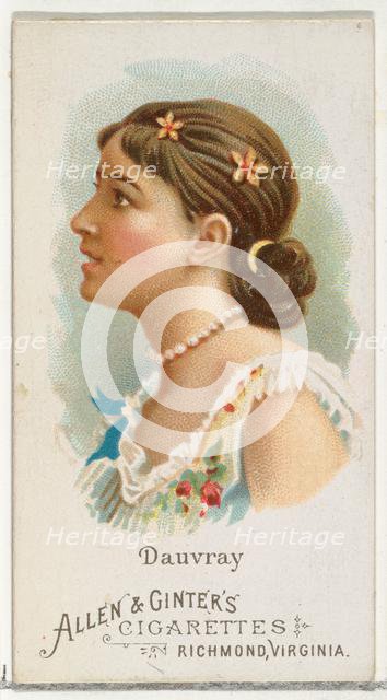Helen Dauvray, from World's Beauties, Series 1 (N26) for Allen & Ginter Cigarettes, 1888., 1888. Creator: Allen & Ginter.