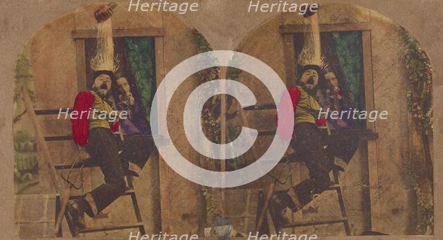 Love's ups and downs., 1860s. Creator: New York Stereoscopic Company.