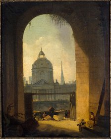 College des Quatres-Nations, seen from the entrance to the courtyard of the Louvre, 1780. Creator: Pierre-Antoine Demachy.