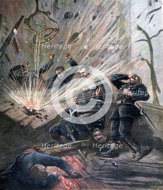 Explosion at the police station on the Rue des Bons-Enfants, Paris, 1892. Artist: Henri Meyer
