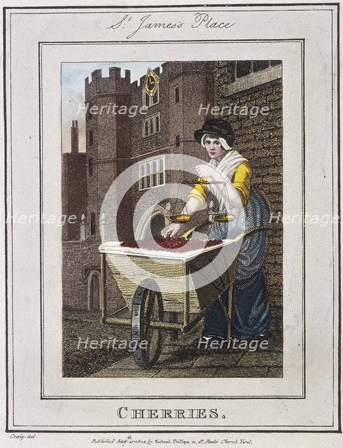 'Cherries', Cries of London, 1804. Artist: Anon