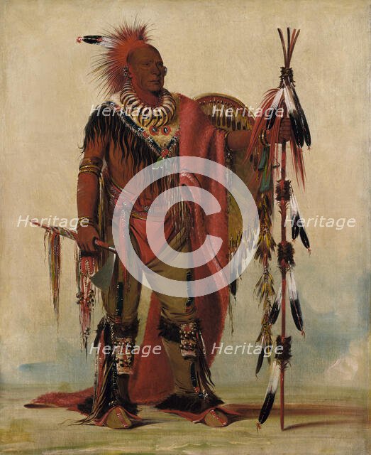 Kee-o-kúk, The Watchful Fox, Chief of the Tribe, 1835. Creator: George Catlin.