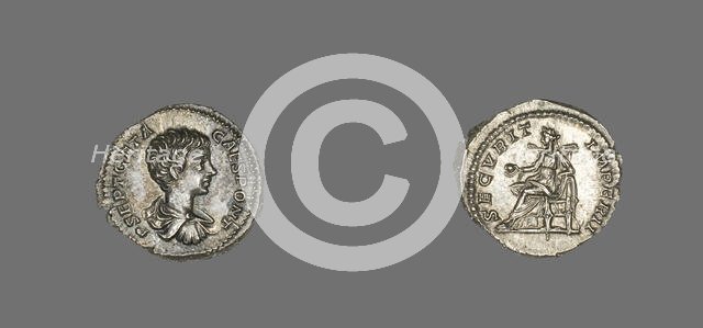 Denarius (Coin) Portraying Emperor Geta, 199-204. Creator: Unknown.