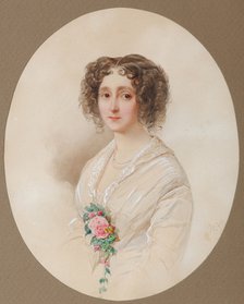 Portrait of Alexandra Mikhaylovna Chelishcheva (1816-1913), 1851. Artist: Hau (Gau), Vladimir Ivanovich (1816-1895)