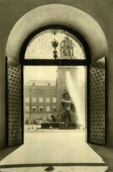 The Carillon Tower and Residence Fountain, Salzburg, Austria, c1935.  Creator: Unknown.