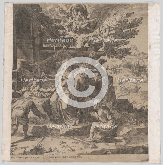 The Adoration of the Shepherds, 1569. Creator: Cornelis Cort.