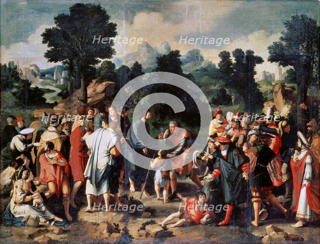 'The Healing of Blind Man of Jericho', (Central panel), 1531.  Artist: Lucas van Leyden