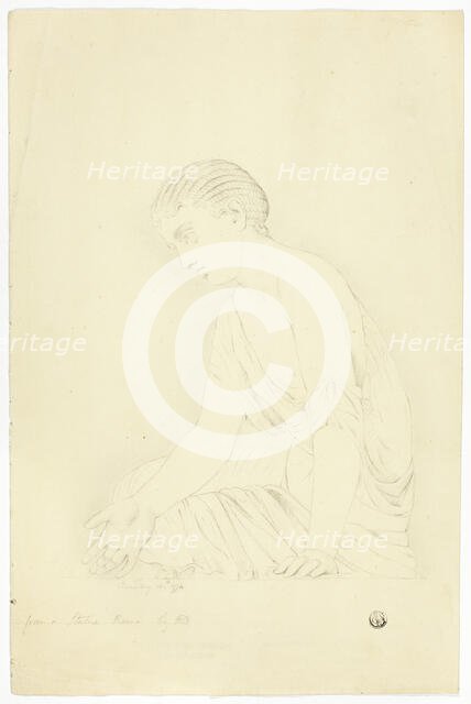Statue of Seated Girl, 1774. Creator: John Downman.