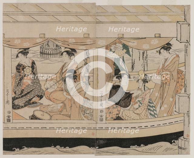 Boating on the Sumida River, mid 1790s. Creator: Ch?bunsai Eishi (Japanese, 1756-1829).