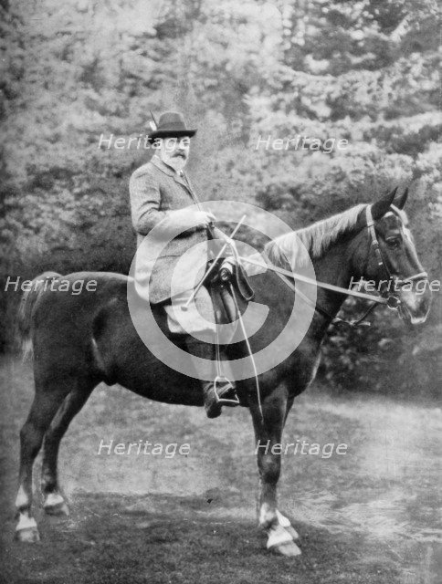 King Edward VII riding to the coverts at Sandringham, Norfolk, c1902-c1910 (1910). Artist: Knights-Whittome