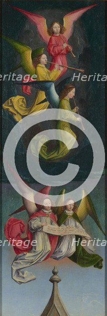 A Choir of Angels (from the St Bertin Altarpiece), ca 1459. Artist: Marmion, Simon (ca 1425-1489)