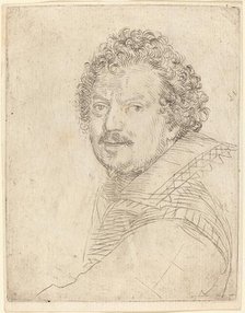 A Man with a Moustache and Goatee, Facing Forward, 1620s. Creator: Ottavio Mario Leoni.