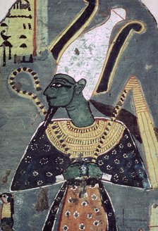 Wall painting of Osiris Khenti-Amentiu, from a tomb at Thebes. Artist: Unknown