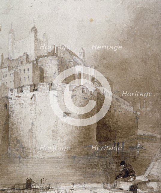 View of the Tower of London from the moat, c1830. Artist: Anon