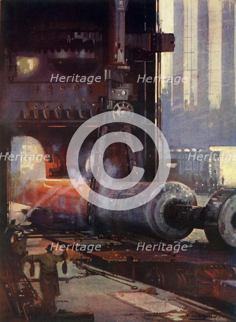 'Forging a Propeller Shaft for a Large Liner', c1930. Creator: Unknown.