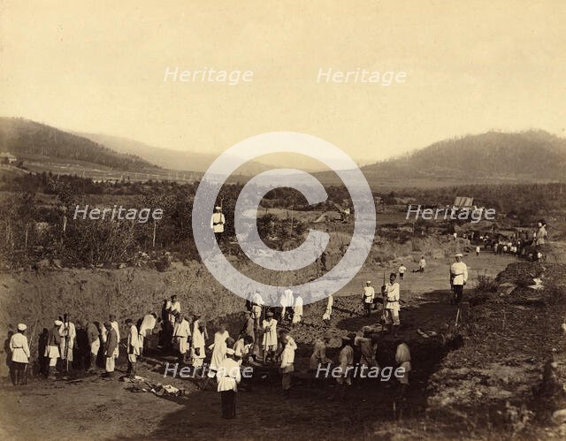 At Work in an Open-Pit Gold Mine, 1891. Creator: Aleksei Kuznetsov.