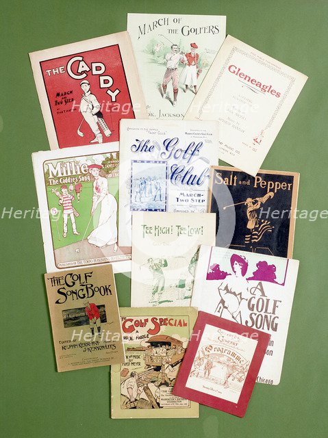 Sheet music scores with golfing theme, c1900-c1930. Artist: Unknown