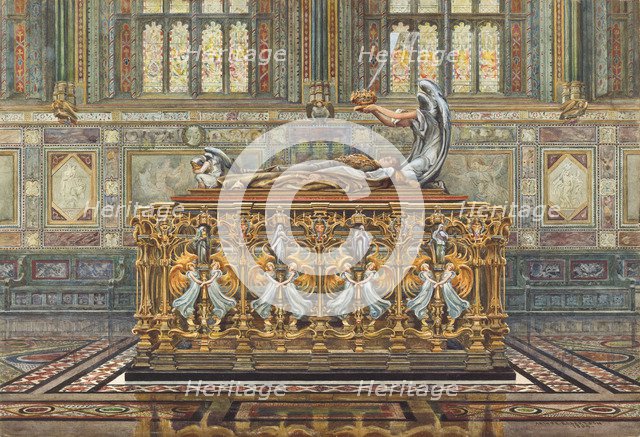 Drawing for Alfred Gilbert's project for the tomb of the Duke of Clarence, 1894. Artist: Robertson, Arthur (1850-1911)